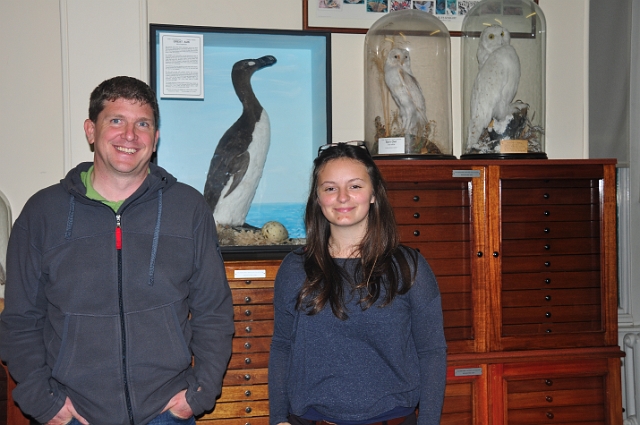 21 10 14_9406.JPG - MARCUS WARD OF THE NEW FOREST AND CLAIRE YOUNG OF DORSET RSPB TOGETHER WITH OUR GENUINE FAKE GREAT AUK - 21.10.14